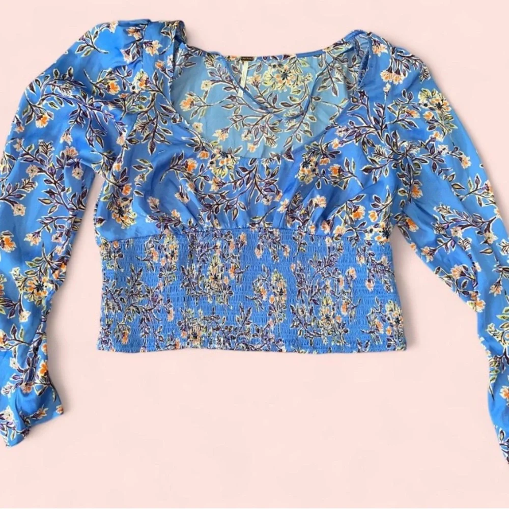 Free People Blue Floral Blouse - Picture 4 of 4